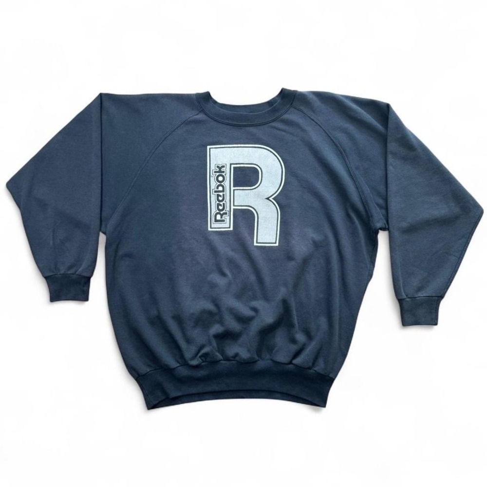 Vintage 1980s Reebok Spellout Big Logo Graphic Crewneck Sweater L 26x28 Canada